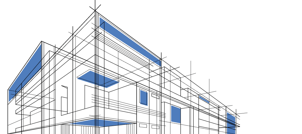 line drawing of a building